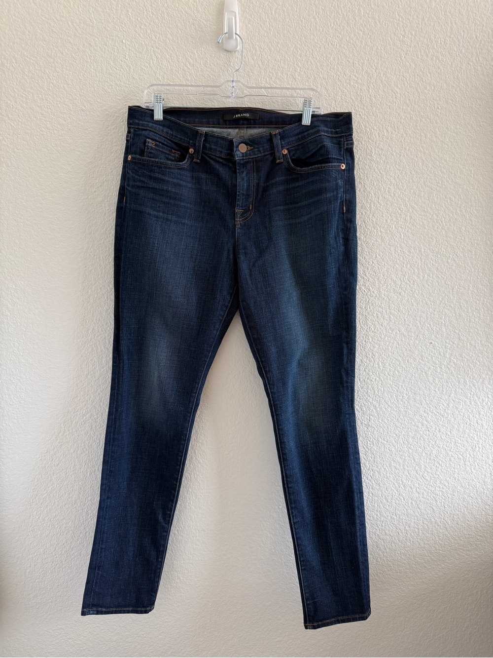J Brand League Low Rise Dark Indigo Stretch Skinny Jeans 80011C012 Size 33